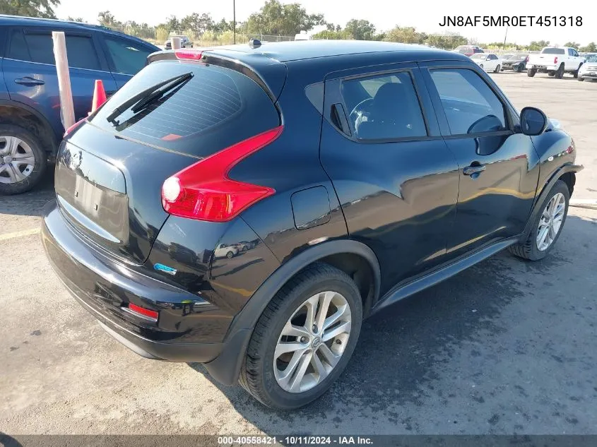 2014 Nissan Juke S/Sv/Sl/Nismo VIN: JN8AF5MR0ET451318 Lot: 40558421