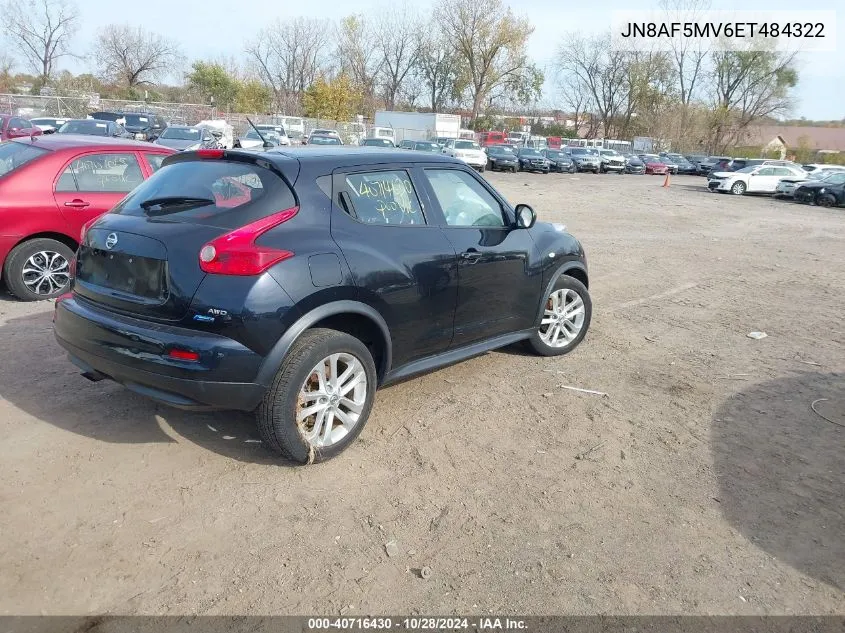 2014 Nissan Juke S VIN: JN8AF5MV6ET484322 Lot: 40716430