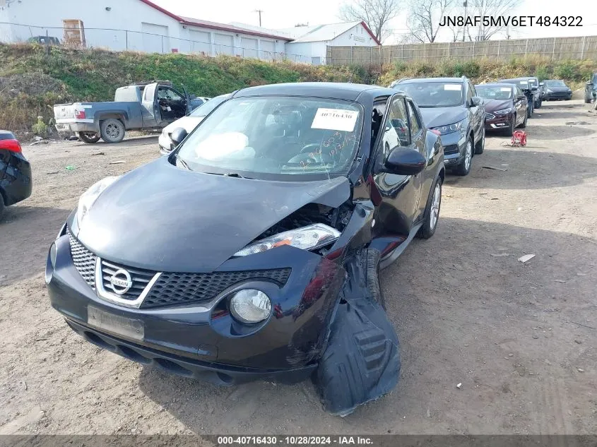 2014 Nissan Juke S VIN: JN8AF5MV6ET484322 Lot: 40716430