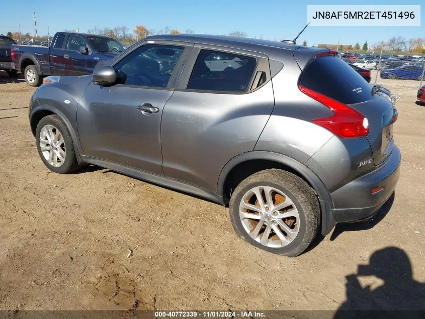 2014 Nissan Juke Sv VIN: JN8AF5MR2ET451496 Lot: 40772339