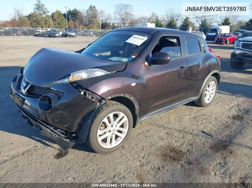 2014 Nissan Juke Sv VIN: JN8AF5MV3ET359780 Lot: 40832448