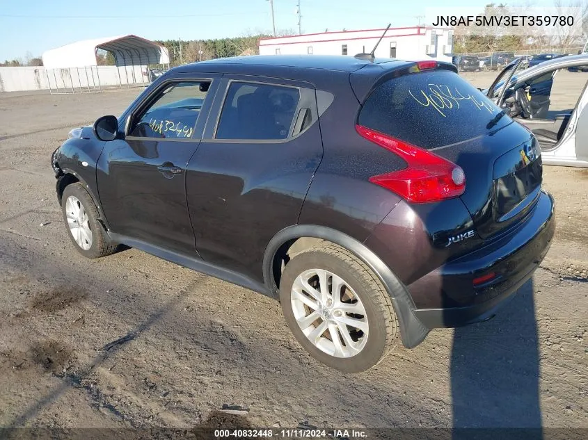 2014 Nissan Juke Sv VIN: JN8AF5MV3ET359780 Lot: 40832448