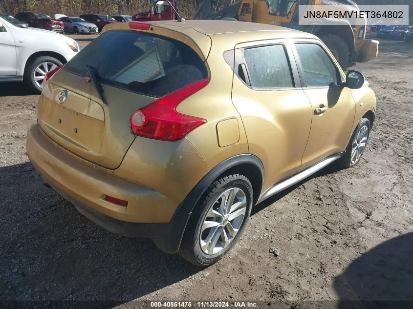 2014 Nissan Juke Nismo/S/Sl/Sv VIN: JN8AF5MV1ET364802 Lot: 40851475