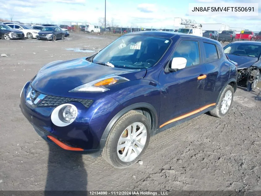 2015 Nissan Juke VIN: JN8AF5MV4FT550691 Lot: 12134890