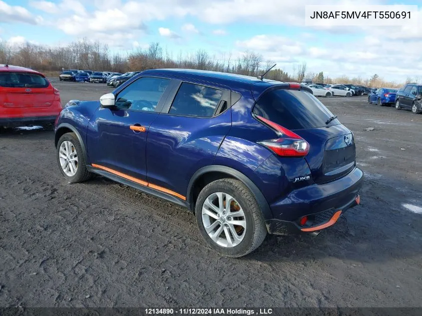 2015 Nissan Juke VIN: JN8AF5MV4FT550691 Lot: 12134890