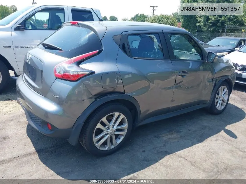 2015 Nissan Juke S VIN: JN8AF5MV8FT551357 Lot: 39956839