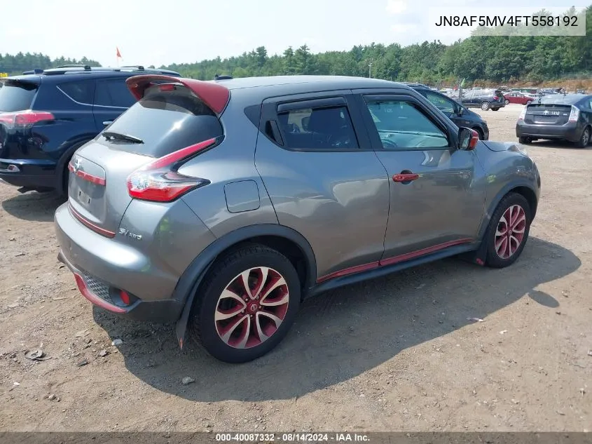 2015 Nissan Juke Sv VIN: JN8AF5MV4FT558192 Lot: 40087332