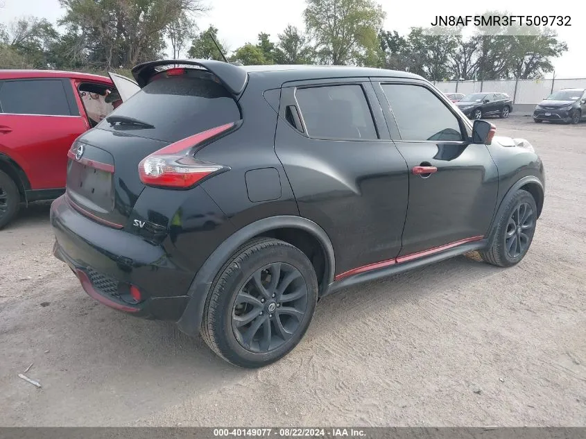 2015 Nissan Juke Sv VIN: JN8AF5MR3FT509732 Lot: 40149077