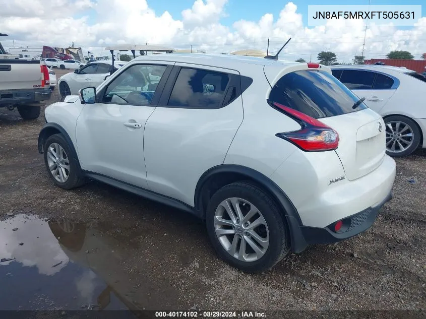 2015 Nissan Juke Sl VIN: JN8AF5MRXFT505631 Lot: 40174102