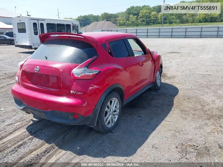 2015 Nissan Juke Sv VIN: JN8AF5MV4FT555891 Lot: 40190333