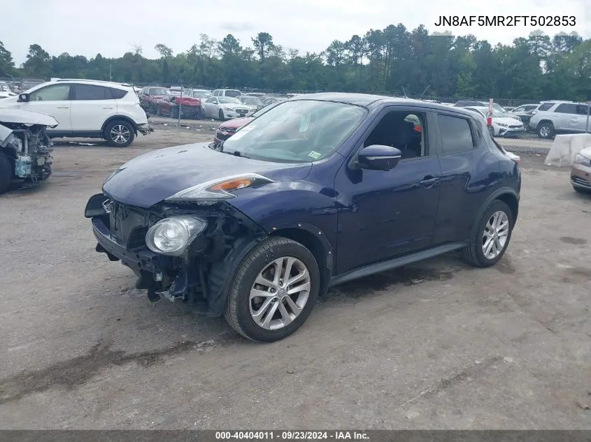 2015 Nissan Juke Sv VIN: JN8AF5MR2FT502853 Lot: 40404011