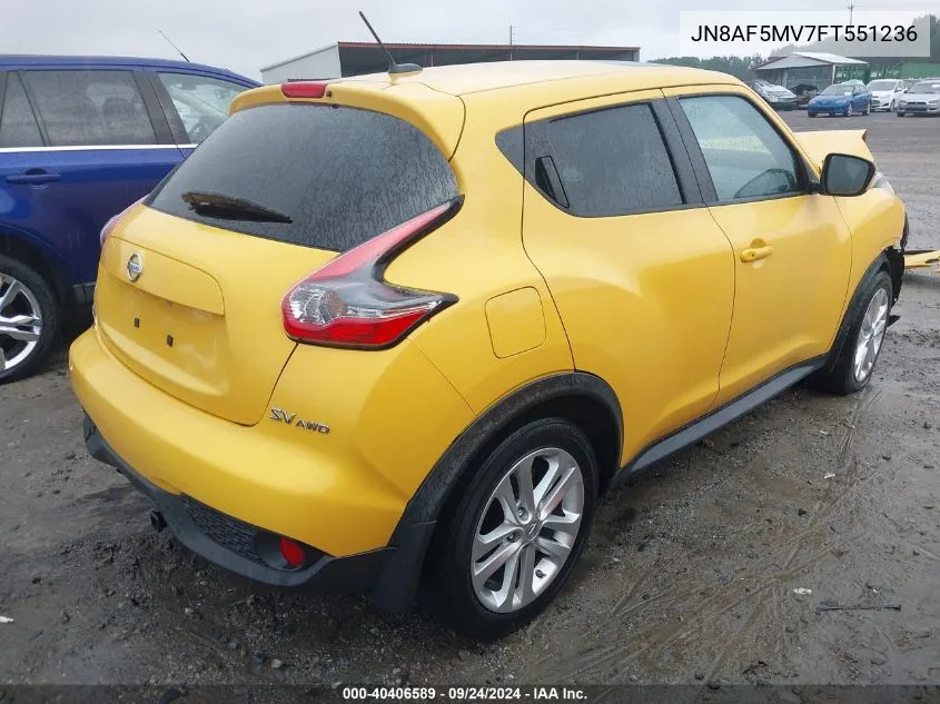 JN8AF5MV7FT551236 2015 Nissan Juke Sv