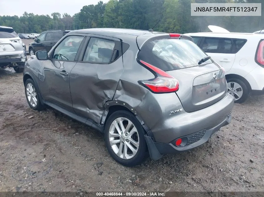 2015 Nissan Juke S/Sv/Sl/Nismo VIN: JN8AF5MR4FT512347 Lot: 40468844