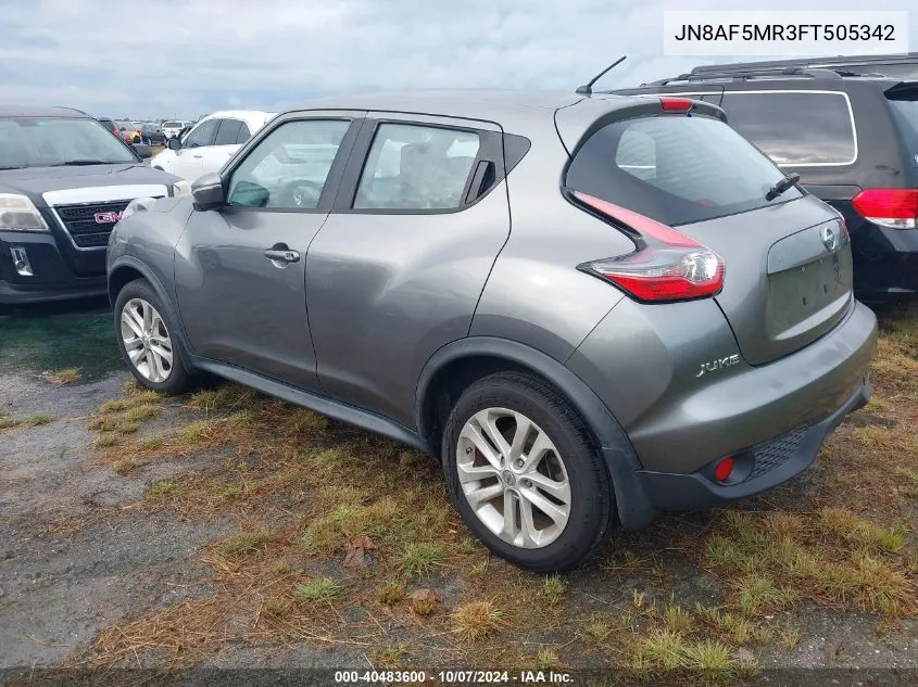 2015 Nissan Juke S/Sv/Sl/Nismo VIN: JN8AF5MR3FT505342 Lot: 40483600