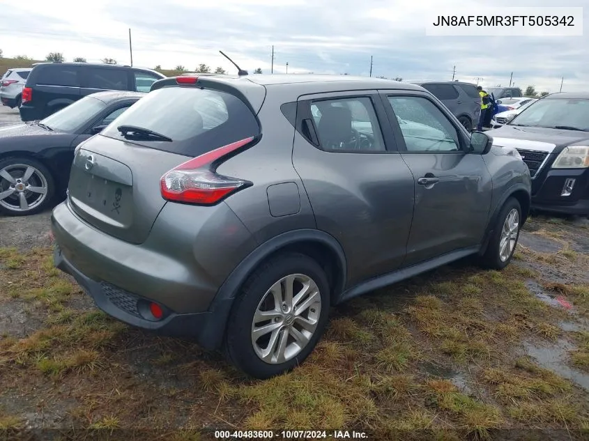 2015 Nissan Juke S/Sv/Sl/Nismo VIN: JN8AF5MR3FT505342 Lot: 40483600