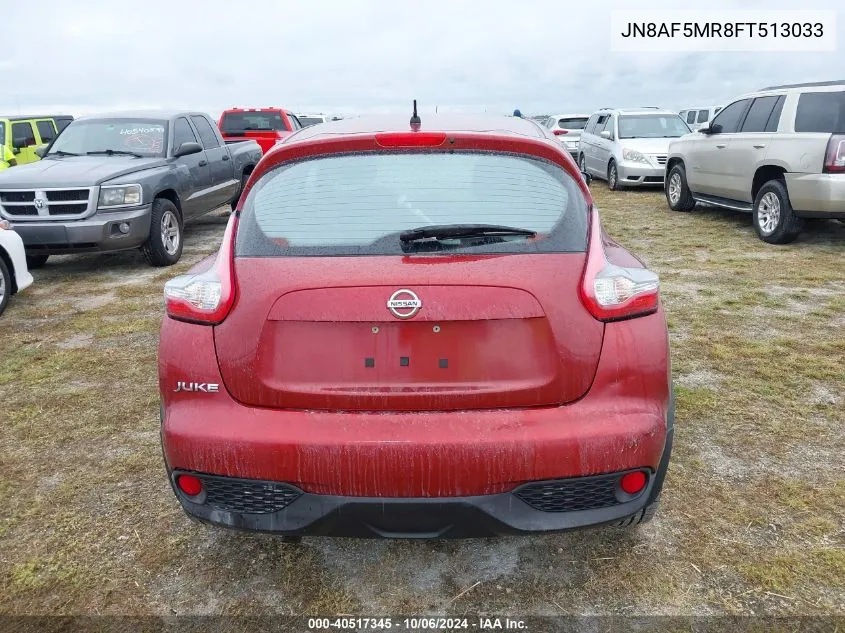 2015 Nissan Juke S/Sv/Sl/Nismo VIN: JN8AF5MR8FT513033 Lot: 40517345