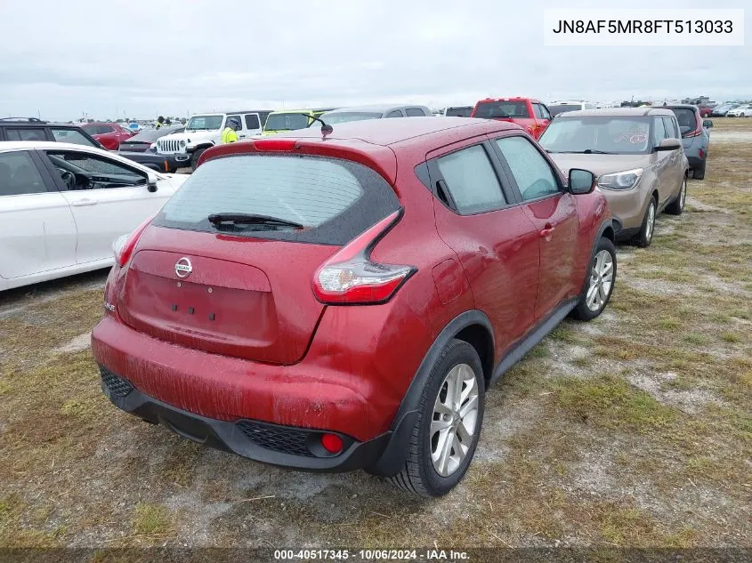 2015 Nissan Juke S/Sv/Sl/Nismo VIN: JN8AF5MR8FT513033 Lot: 40517345