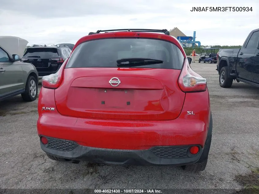 2015 Nissan Juke Sl VIN: JN8AF5MR3FT500934 Lot: 40521430