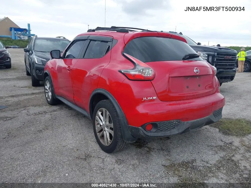 2015 Nissan Juke Sl VIN: JN8AF5MR3FT500934 Lot: 40521430