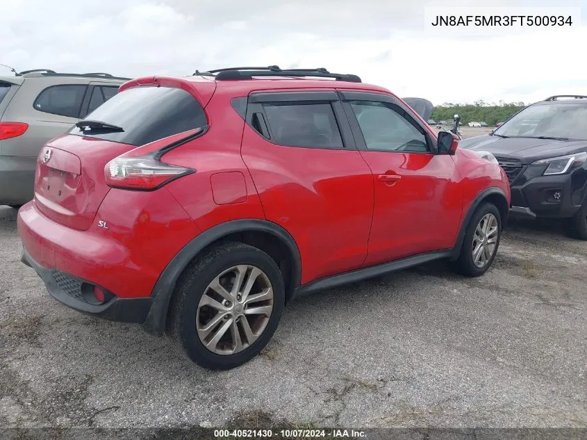 2015 Nissan Juke Sl VIN: JN8AF5MR3FT500934 Lot: 40521430