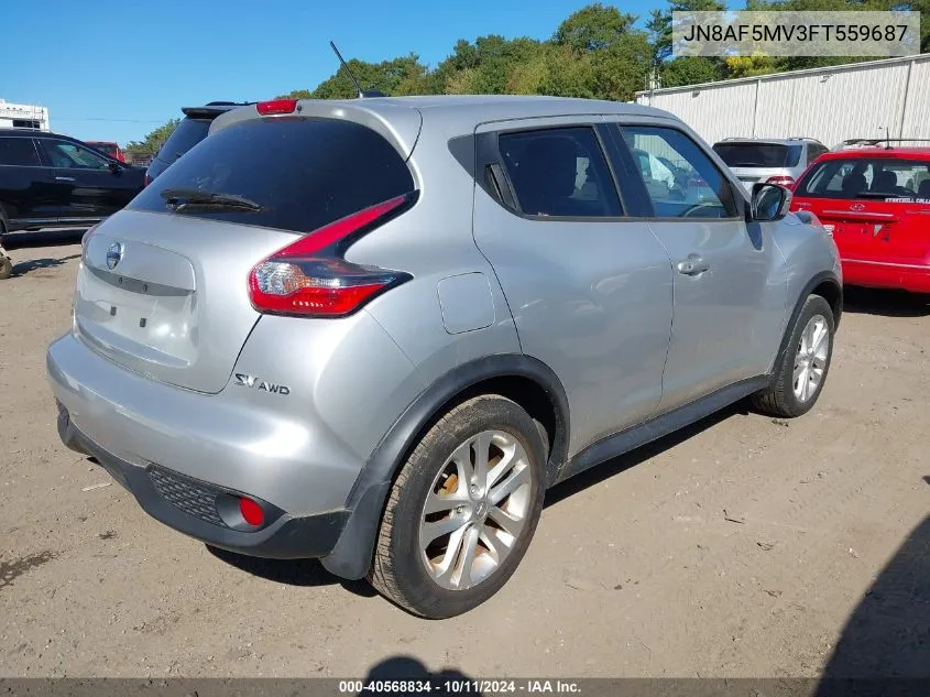 2015 Nissan Juke Sv VIN: JN8AF5MV3FT559687 Lot: 40568834