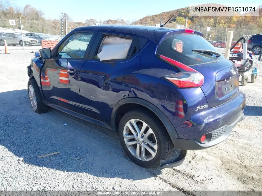 2015 Nissan Juke S/Sv/Sl/Nismo VIN: JN8AF5MV7F1551074 Lot: 40689005