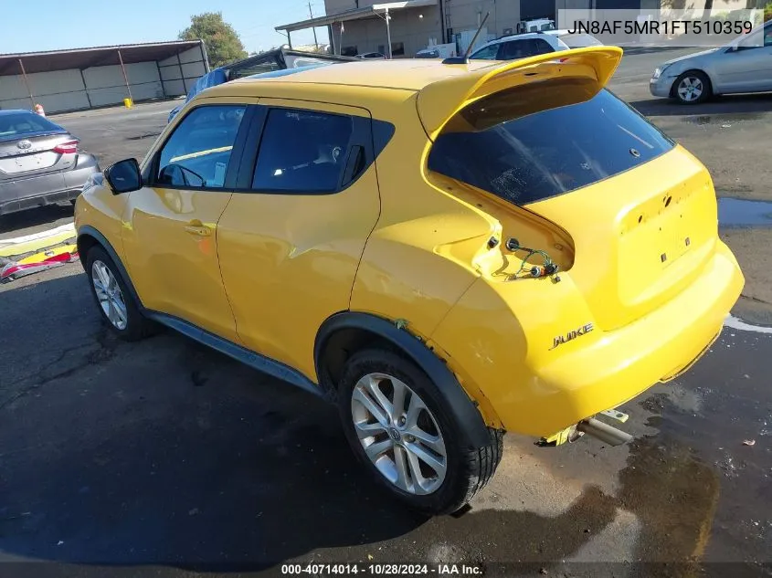 2015 Nissan Juke Sv VIN: JN8AF5MR1FT510359 Lot: 40714014