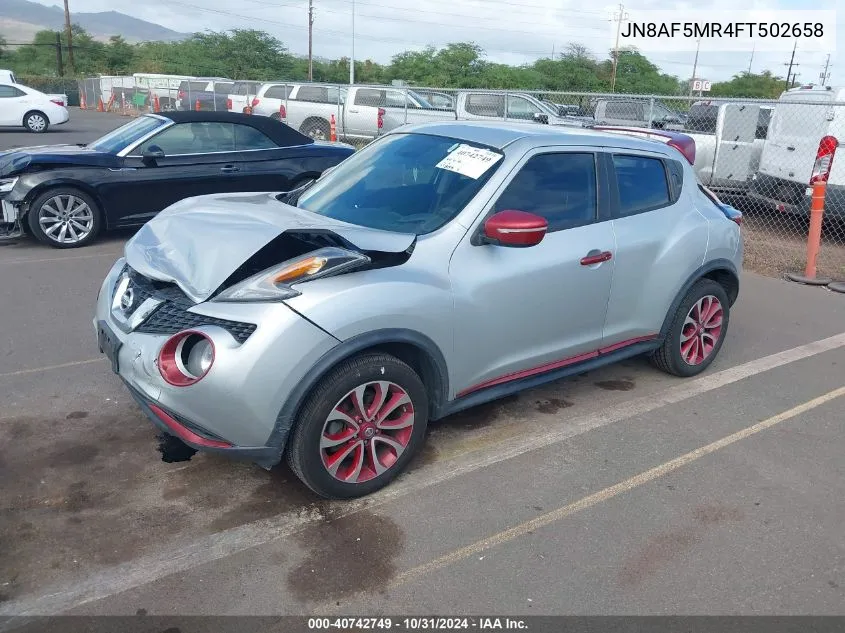 2015 Nissan Juke S VIN: JN8AF5MR4FT502658 Lot: 40742749