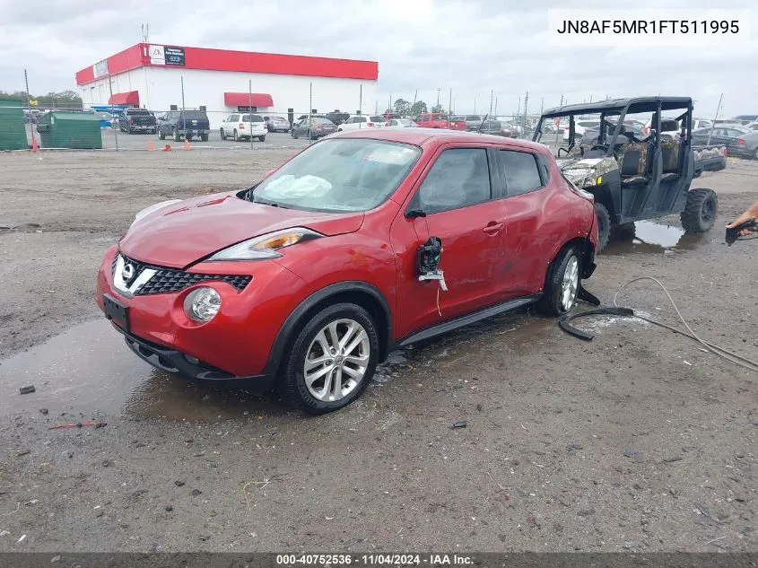 2015 Nissan Juke Sl VIN: JN8AF5MR1FT511995 Lot: 40752536