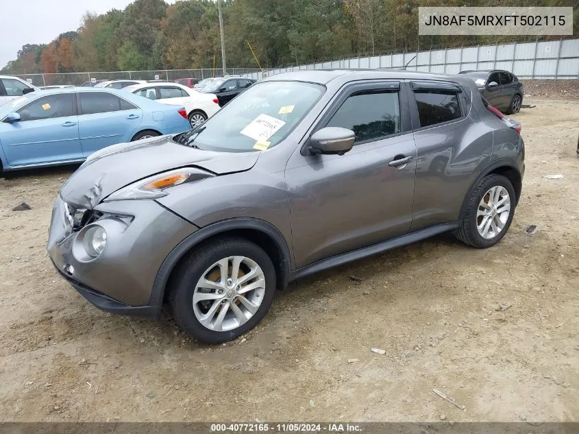 2015 Nissan Juke Sl VIN: JN8AF5MRXFT502115 Lot: 40772165