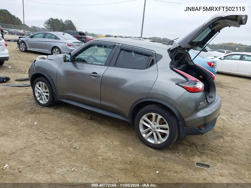 2015 Nissan Juke Sl VIN: JN8AF5MRXFT502115 Lot: 40772165