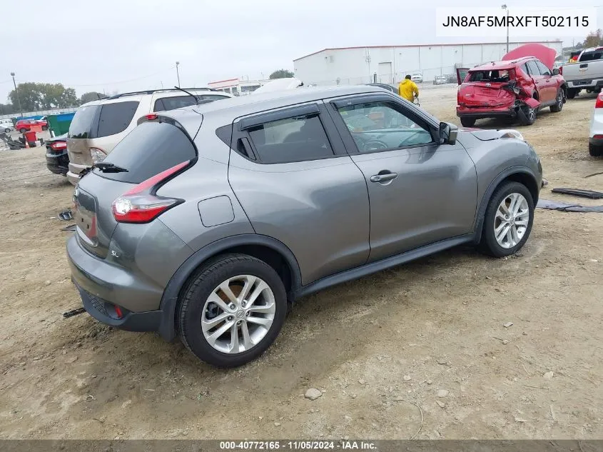 2015 Nissan Juke Sl VIN: JN8AF5MRXFT502115 Lot: 40772165