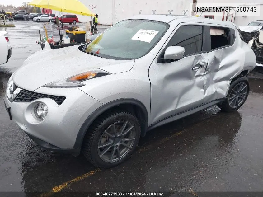 2015 Nissan Juke Sv VIN: JN8AF5MV3FT560743 Lot: 40773933