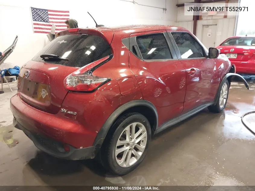 2015 Nissan Juke Sv VIN: JN8AF5MV9FT552971 Lot: 40795930