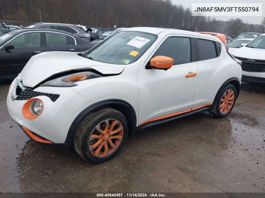 2015 Nissan Juke Sl VIN: JN8AF5MV3FT550794 Lot: 40840457