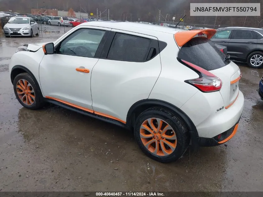 2015 Nissan Juke Sl VIN: JN8AF5MV3FT550794 Lot: 40840457