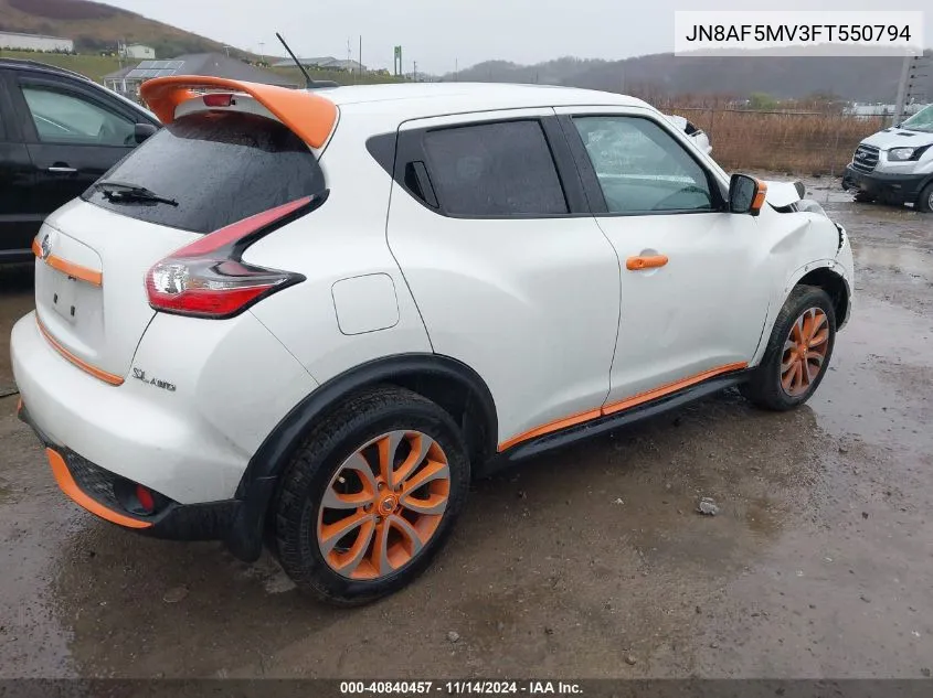 2015 Nissan Juke Sl VIN: JN8AF5MV3FT550794 Lot: 40840457