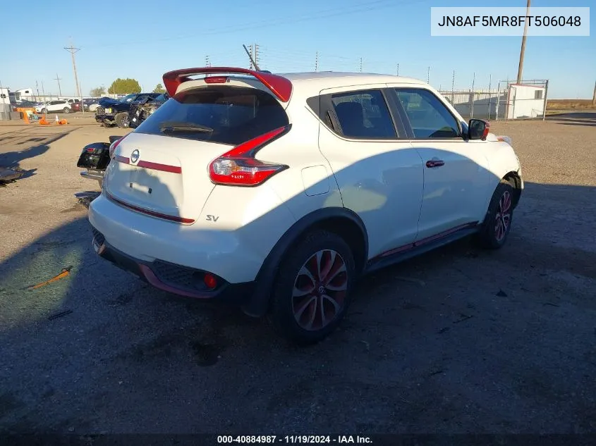 2015 Nissan Juke Sv VIN: JN8AF5MR8FT506048 Lot: 40884987