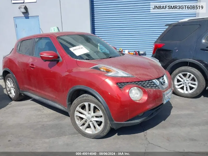 2016 Nissan Juke Nismo/S/Sl/Sv VIN: JN8AF5MR3GT608519 Lot: 40014540