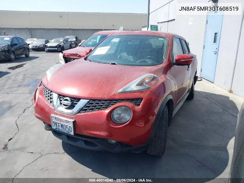 2016 Nissan Juke Nismo/S/Sl/Sv VIN: JN8AF5MR3GT608519 Lot: 40014540