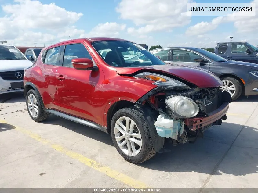 2016 Nissan Juke Nismo/S/Sl/Sv VIN: JN8AF5MR0GT606954 Lot: 40074257