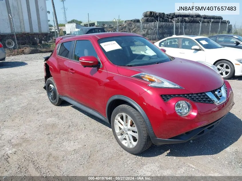 JN8AF5MV4GT657483 2016 Nissan Juke Sv