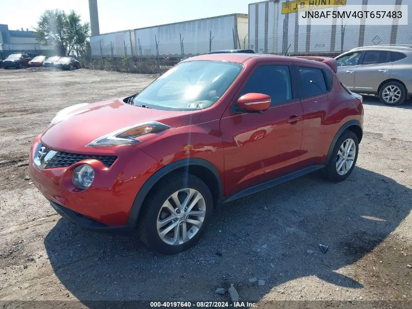 2016 Nissan Juke Sv VIN: JN8AF5MV4GT657483 Lot: 40197640