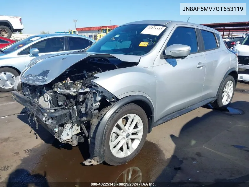 2016 Nissan Juke Sl VIN: JN8AF5MV7GT653119 Lot: 40225343