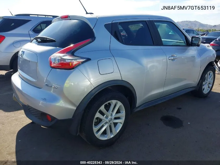 JN8AF5MV7GT653119 2016 Nissan Juke Sl