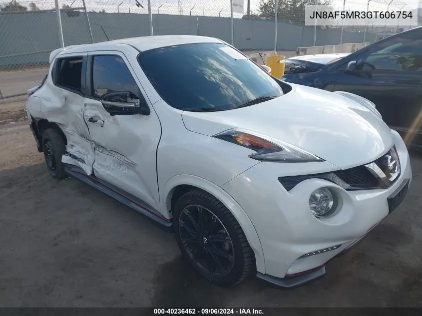 2016 Nissan Juke Nismo VIN: JN8AF5MR3GT606754 Lot: 40236462