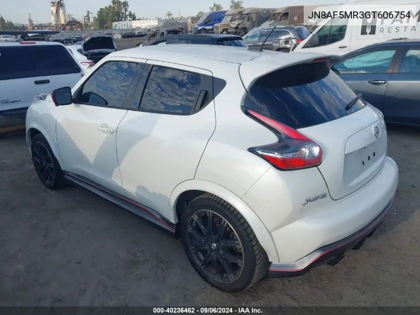 2016 Nissan Juke Nismo VIN: JN8AF5MR3GT606754 Lot: 40236462