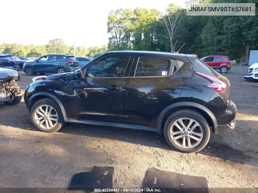 2016 Nissan Juke S/Sv/Sl/Nismo VIN: JN8AF5MV8GT657681 Lot: 40258467