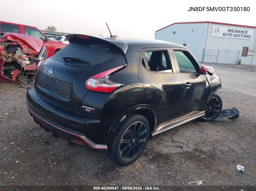 2016 Nissan Juke Nismo Rs VIN: JN8DF5MV0GT350180 Lot: 40269847