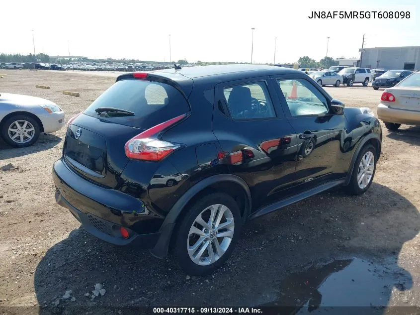 2016 Nissan Juke Nismo/S/Sl/Sv VIN: JN8AF5MR5GT608098 Lot: 40317715